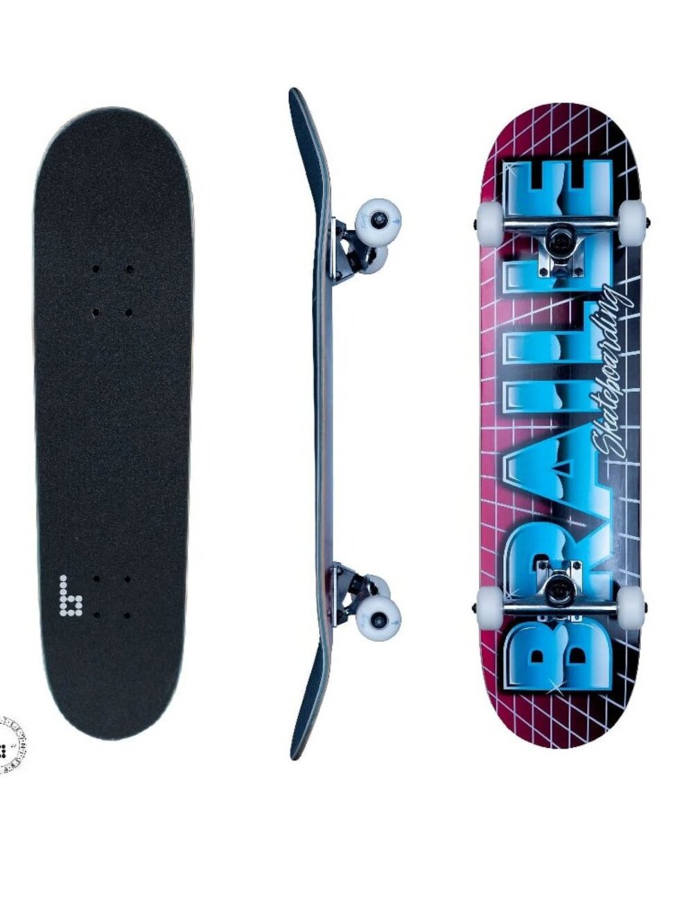 BRAILLE SKATEBOARDING Aaron Kyro Designed Complete Skateboard Maple Deck - NEW